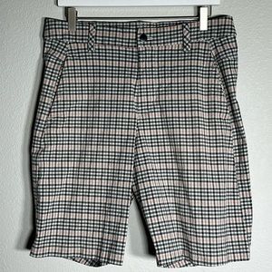 Mens Lululemon Black & Pink Plaid Shorts Size 34